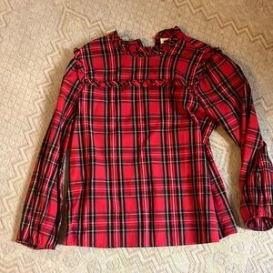 Plaid j crew top